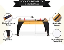 PUCK Sphynx 5-Foot Air Hockey Table Brown