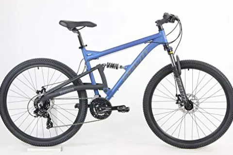 Quality 2024 Gravity FSX 27.5 LTD Dual Suspension 21 Speed Mountain Bike Matt Nautical Blue