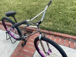 R4 R4 Pro 26 Inch Wheelie BMX Bicycle Retro Look Looptail Design, Adult/Youth, Chrome Oil Slick