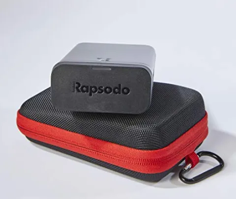 Rapsodo Mobile Launch Monitor for Golf Indoor and Outdoor Use with GPS Satellite View and Professional Level Accuracy, iPhone & iPad Only Black/Red