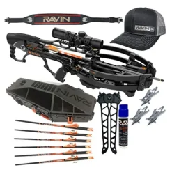 RAVIN Crossbow R26X Bundle with Hard Case, Titanium Broadheads, Arrows, Sling, Bi-Pod, Hat & String Fluid
