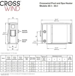 Raypak Crosswind Model 40i Heat/Cool Electric Pool Heat Pump 33K BTU 208/230V Inverter Technology Black