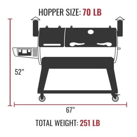 recteq DualFire 1200 Wood Pellet Smoker Grill Wi-Fi Electric