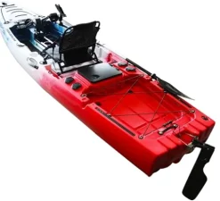 Reel Yaks Reactor 11.5ft Propeller Pedal Drive Fishing Kayak 550lbs Capacity Red White Blue