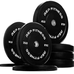 REP Bumper Plates for Strength and Conditioning Workouts 250 LB Set Black