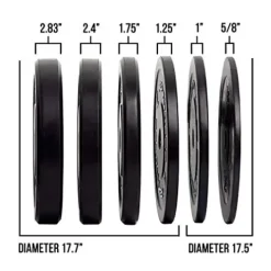 REP Bumper Plates for Strength and Conditioning Workouts 250 LB Set Black