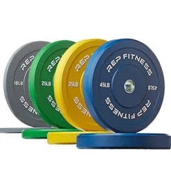 REP Color Bumper Plates for Strength and Conditioning Workouts and Weightlifting, 230 lb Set – I. 230lb Color Set