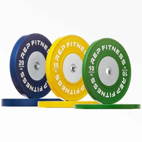 REP Competition Bumper Plates 90kg Set Green Yellow Blue