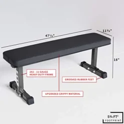 REP Fitness Rubber Hex Dumbbell Set with Rack and Flat Bench OptionE: 5-100withFlat