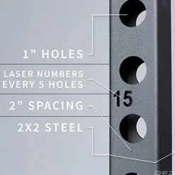 REP Fitness Short Power Rack PR-1050 with Dip Attachment – Power Rack w/Dip Attach