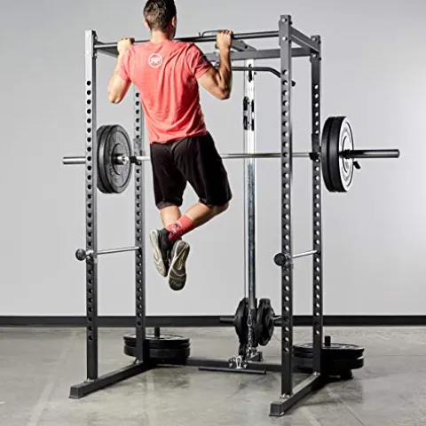 REP Power Rack PR-1000 with LAT Pull-Down Attachment Black