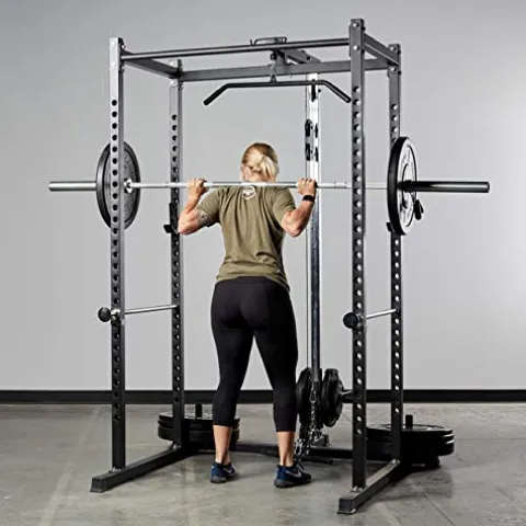 REP Power Rack PR-1000 with LAT Pull-Down Attachment Black