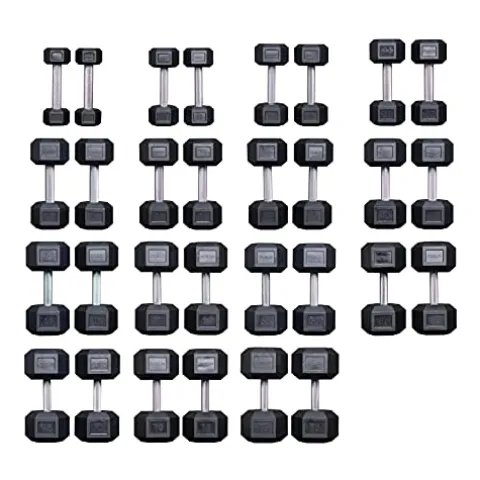 REP Rubber Hex Dumbbell Set 5-75 lb Low Odor Set B