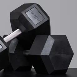REP Rubber Hex Dumbbell Set 5-100 lb, Low Odor – Set C: 5-100 Only