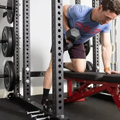 REP Rubber Hex Dumbbell Set with Rack Matte Black