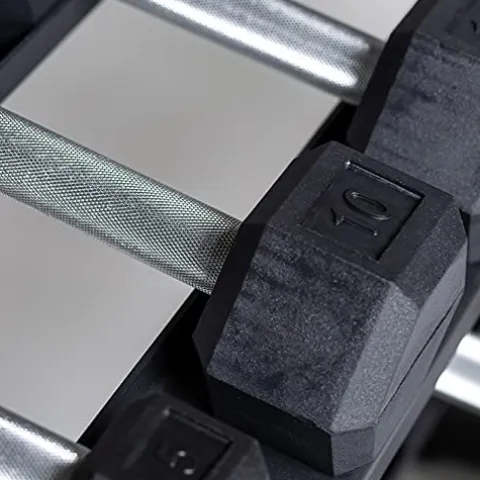 REP Rubber Hex Dumbbell Set with Rack Matte Black