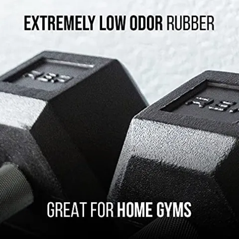 REP Rubber Hex Dumbbell Set with Matte Black Racks