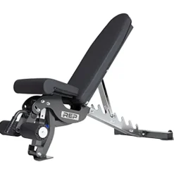 REP Rubber Hex Dumbbell Set 5-75 lbs with Adjustable Bench AB-3000