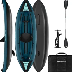 Retrospec Coaster 1 Person Inflatable Kayak Ocean Blue