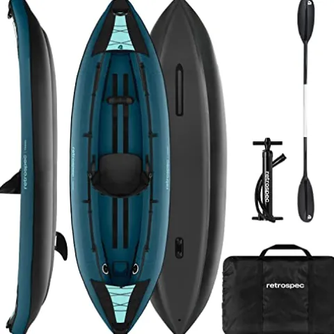 Retrospec Coaster 1 Person Inflatable Kayak Ocean Blue