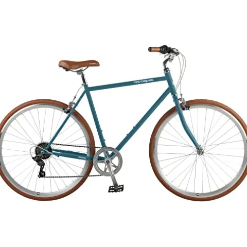 Retrospec Kinney 7-Speed City Bike High-Tensile Steel Commuter Bicycle Coastal Blue