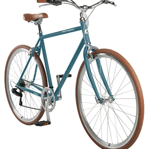 Retrospec Kinney 7-Speed City Bike High-Tensile Steel Commuter Bicycle Coastal Blue