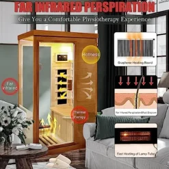 RIDFY Infrared Sauna Home Spa with Control Panel Natural