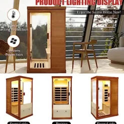 RIDFY Infrared Sauna Home Spa with Control Panel Natural
