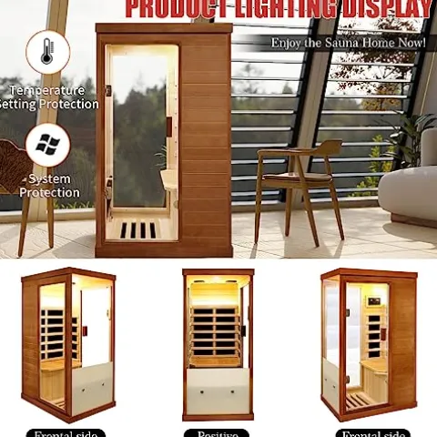 RIDFY Infrared Sauna Home Spa with Control Panel Natural