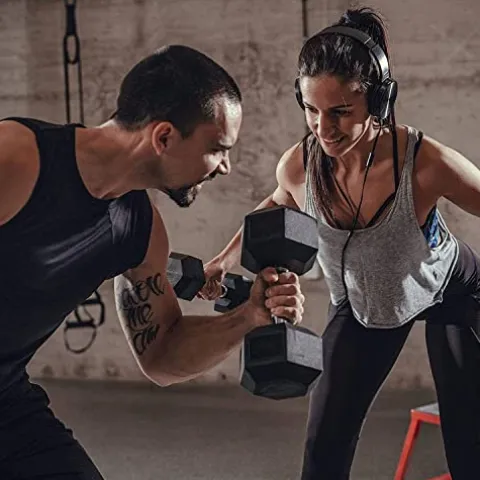 RitFit Rubber Hex Dumbbells Set with Optional Rack 300 LB – Home Gym and Fitness