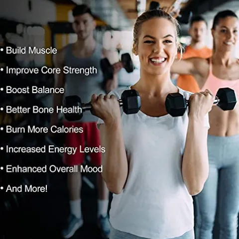 RitFit Rubber Hex Dumbbells Set with Rack 180LBS