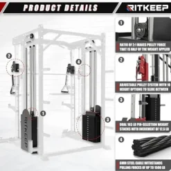 RitKeep Fitness PMAX 5600 Smith Machine 6-in-1 Home Gym Black&Red