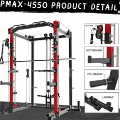 RitKeep Fitness PMAX-4550 Multi Functional Smith Machine Training System Black
