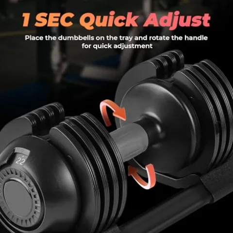 Roinoim 5-in-1 Adjustable Dumbbells Set 52LB Pair