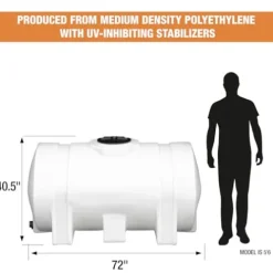 RomoTech 325 Gallon Horizontal Polyethylene Water Tank with Legs Saddle