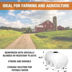 RomoTech 325 Gallon Horizontal Polyethylene Water Tank with Legs Saddle