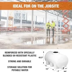 RomoTech 325 Gallon Horizontal Polyethylene Water Tank with Legs Saddle