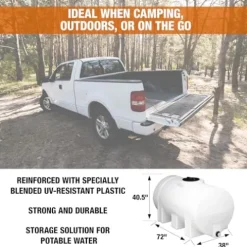 RomoTech 325 Gallon Horizontal Polyethylene Water Tank with Legs Saddle