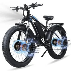 Ronson Electric Bicycle for Adults Dual Motor 1000W/2000W 48V/23AH Black-2000W (New upgraded style)