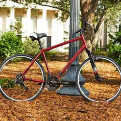 ROYCE UNION RMY 700c Mens 21-Speed Hybrid Comfort Bike, 19″ Aluminum Frame Metallic Red