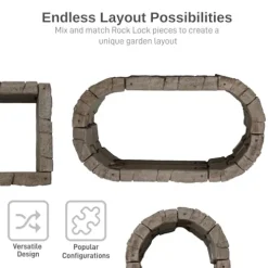 RTS Home Accents Rock Lock Raised Garden Bed Kit 96″ Oval