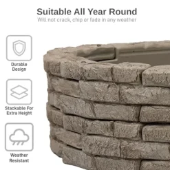 RTS Home Accents Rock Lock Raised Garden Bed Kit 96″ Oval