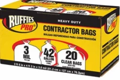 RUFFIES PRO Contractor Bags Clear 42-Gal 20-Pk