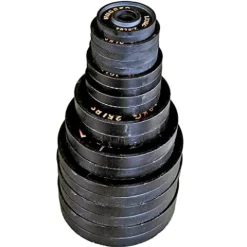 Rugged Strength & Fitness Heavy Duty Cast Iron 455 lbs. Olympic Weight Plate Set Black