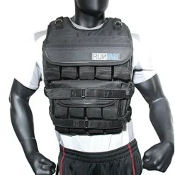 RUNmax Adjustable Weighted Vest with Shoulder Pads Option 150LBS Black