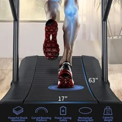 RUNOW Curved Treadmill Non-Electric Commercial Home Running Machine Black