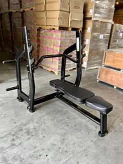 Ryan Sherwood Olympic Bench Chest Press with 4 Long External Storage Weight Horns Black