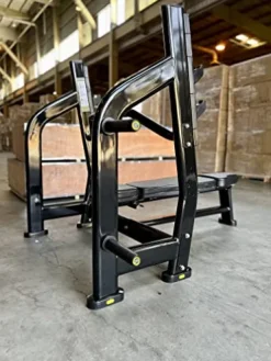 Ryan Sherwood Olympic Bench Chest Press with 4 Long External Storage Weight Horns Black