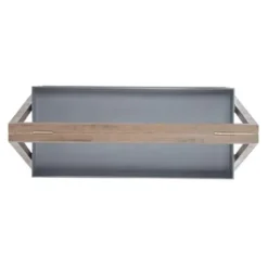 Safavieh Outdoor Collection Danser 2-Tier Shelf Dark Walnut/Grey