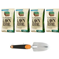Safer Brand Ringer Lawn Restore II Fertilizer 25 lb 4 Pack with Trowel